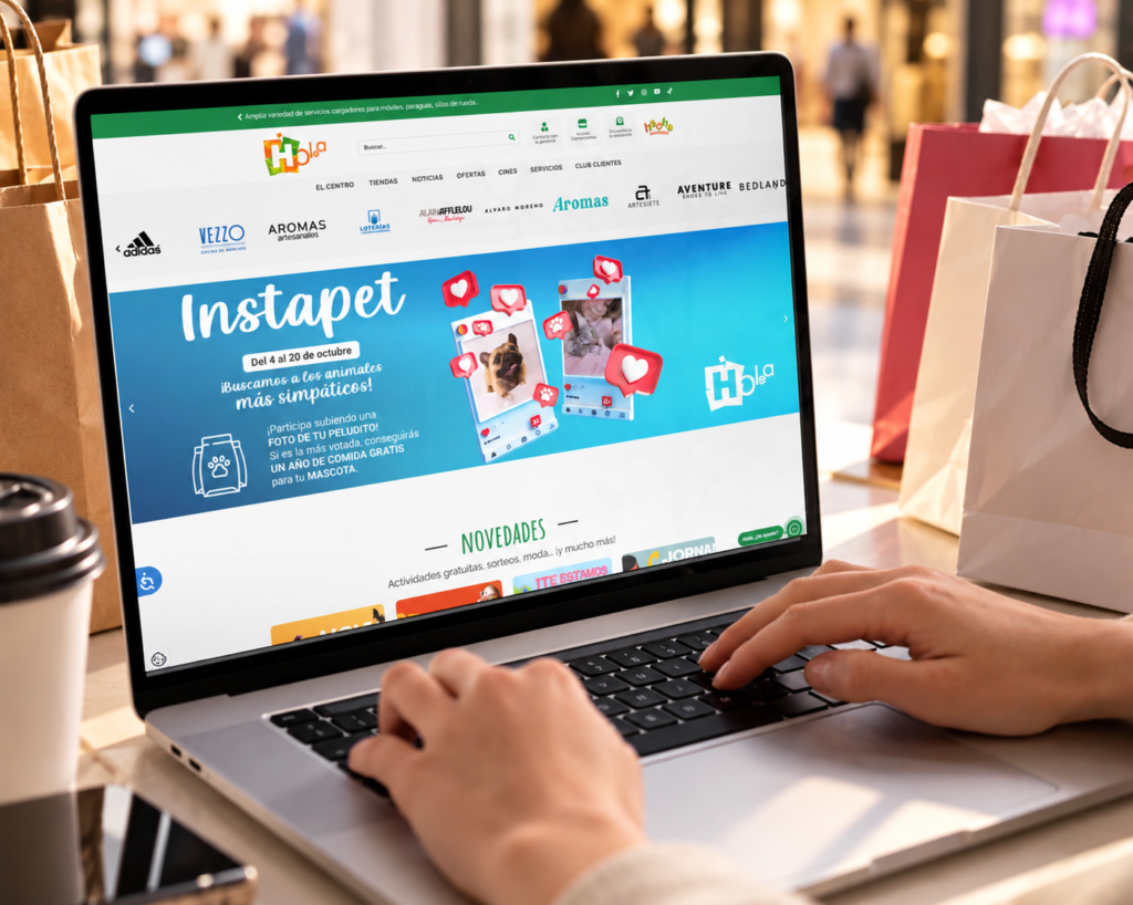 Web corporativa del Centro Comercial Holea